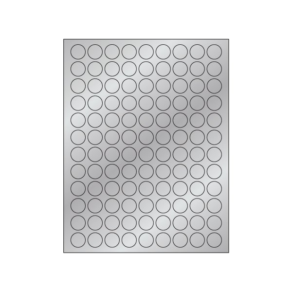 Bsc Preferred 3/4'' Silver Foil Circle Laser Labels, 10800PK BUY00021925 - main